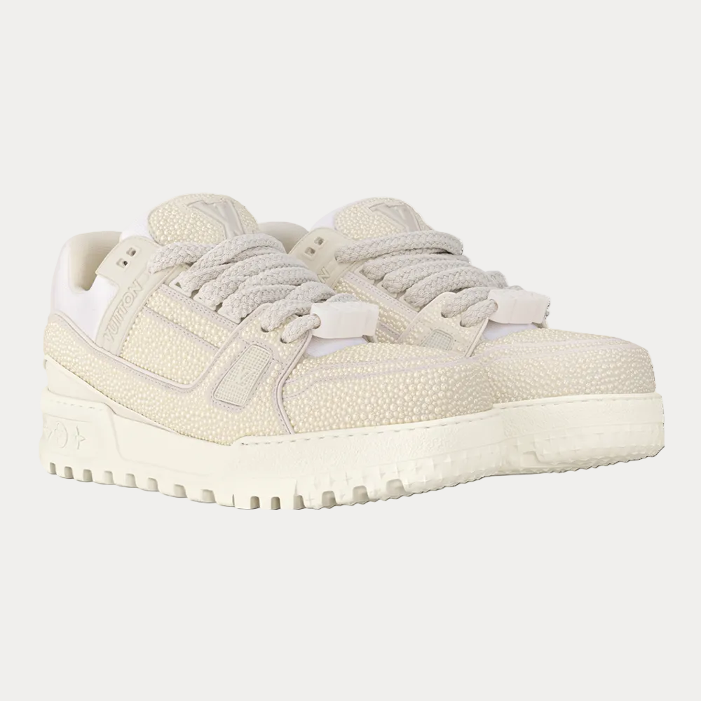 LV Maxi Trainers with Swarovski Crystals White