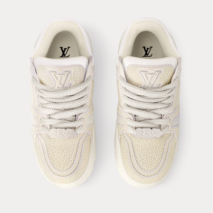 LV Maxi Trainers with Swarovski Crystals White